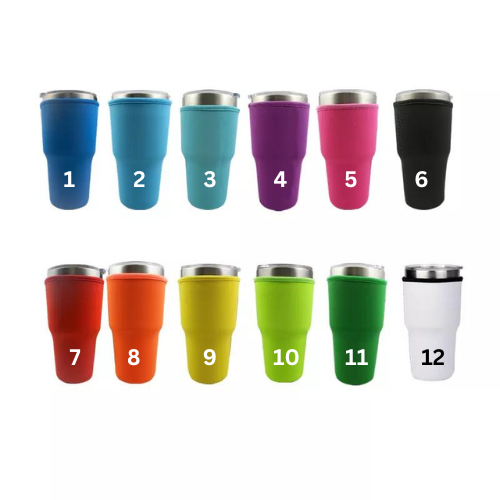 Neoprene 30 oz Solid Koozie with Handle